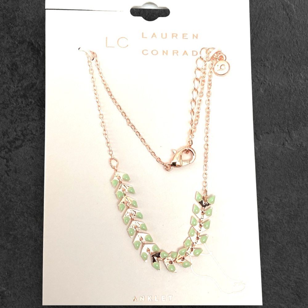 LC Lauren Conrad Green and Gold Anklet Ankle Bracelet